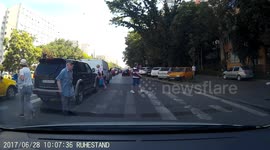 dashcam - old man ignoring the red light