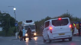 Rain soaked clash with Fracking company in Lancashire