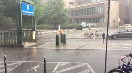 Torrential rain in Berlin