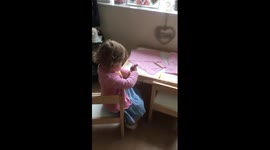 2 year old paints her nails......with pen!!