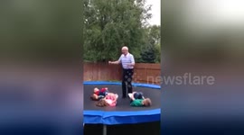 Newsflare Edit - Trampoline giggles with grandpa