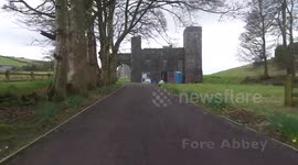 Drone footage of Fore Abbey Co. Westmeath