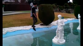 Funny Pond Jump Fail