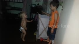 Toddler Picks Up After Herself