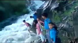 Shocking video shows Himachal school kids crossing dangerous stream fuelled by rain water