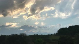 Beautiful sunset ends up in thunderstorm - Timelapse