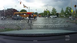 Citywide Schoolbus Operator Nearly Runs over Pedestrians Baltimore, MD 5/23/16