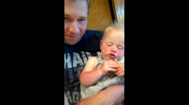 Baby Falling Asleep While Eating Pizza Crust