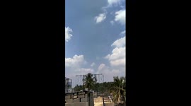 Bangalore lake foam flying in air