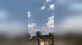 Newsflare Edit - Bangalore lake foam flying in air