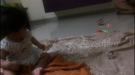 Baby Scared of RC helicopter