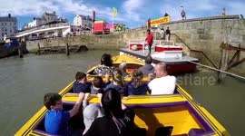 A driver's eye view of the speedboat ride across Bridlington Bay.