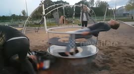 This is why you shouldn't use a moped to power a roundabout!