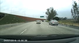 Car losing control on freeway