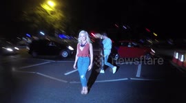 Gabrielle Allen, Dominic Lever and Jess Shears arrive at Boohoo London