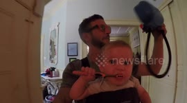 Creative dad finds alternative use for broken kids toy