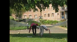 Students Make Cling Film Wall & Attempt to Run Through