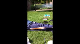 Students make a wall of cling film & attempt to run through it long version