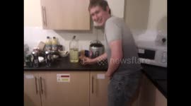 Student drinking game forfeit - down a 50cl shot of vegetable oil
