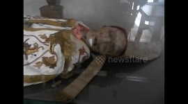 Líbano. Lebanon. Bcharré. Qadisha Valley. Monastery Our Lady of Qannoubine.Mummified body. 2016