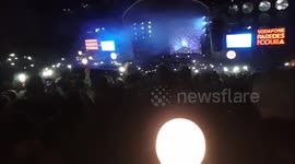Magical light bulb atmosphere at the concert in Portugal