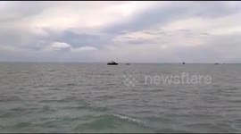 a military blew up a fishing thief ship