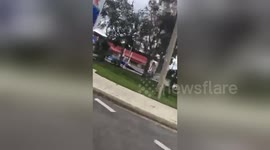 Newsflare Edit - hurricane irma destroyed gas station Jacksonville fl