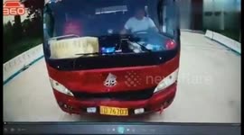 Two coaches crash into each other repeatedly for customers