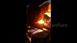 Chinese man performs stupid stunt to ignite his cigarette