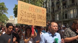 Anti-terrorism March in Barcelona, Spain