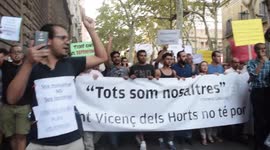 Muslim March Against Terrorism in Barcelona Spain