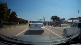 Dash cam captures dramatic road accident in Texas