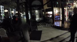 Lottie Moss and Jade Lewis depart a restaurant in Dover Street