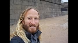 Russia. Saint Petersburg. City and frozen river views from fortress. 2015