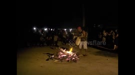 Seychelles 1. Beau Vallon (4) Fiesta, party, hoguera, bonfire, percussion, songs and dancing. 2015