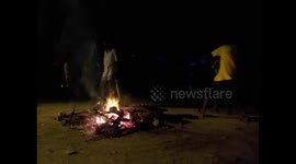 Seychelles 1. Beau Vallon (5) Fiesta, party, hoguera, bonfire, percussion, songs and dancing. 2015