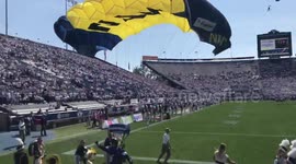 Parachute fail at US college football game