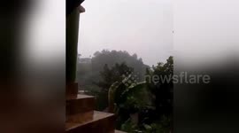 Newsflare Edit - Hurricane Maria approached Dominica as a Category 5, and started to topple trees!!!