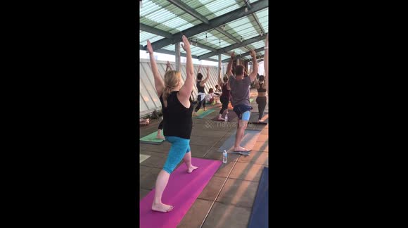 Rooftop yoga from Brooklyn Grange NYC