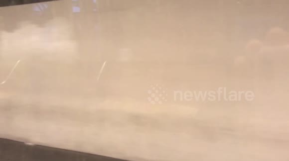 Brooklyn skyline from subway