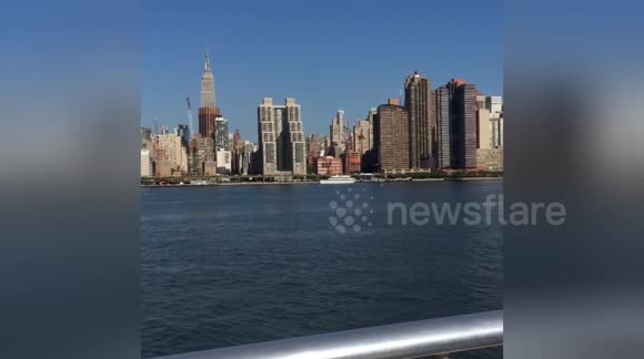 Newsflare Edit - New York City Skyline from East River Ferry