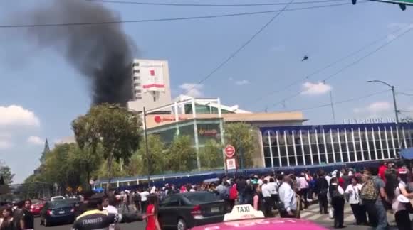 Fires break out in Mexican buildings after earthquake
