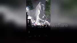 Rescue operation at collapsed building in Mexico City