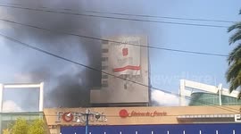 Smoke rises from Buenavista Plaza in Mexico City