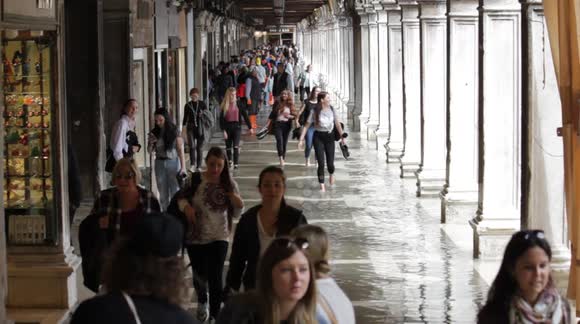 Venice's St Mark's Square gets flooded during high tide