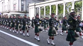 The Highlanders Royal Regiment of Scotland homecoming parade through Aberdeen Sept 2017