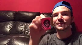 Epic backwards tiny Cup throwing skills 