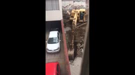 One day after the earthquake construction company damages the building in  #saratoga1014 , Mexico City