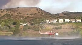 Anaheim Hills Wild Fire 9/25/2017 water-dropping helicopters refilling