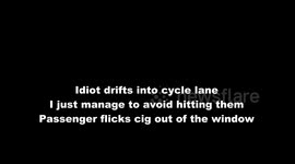 Car almost hits bike in cycle lane on way to work